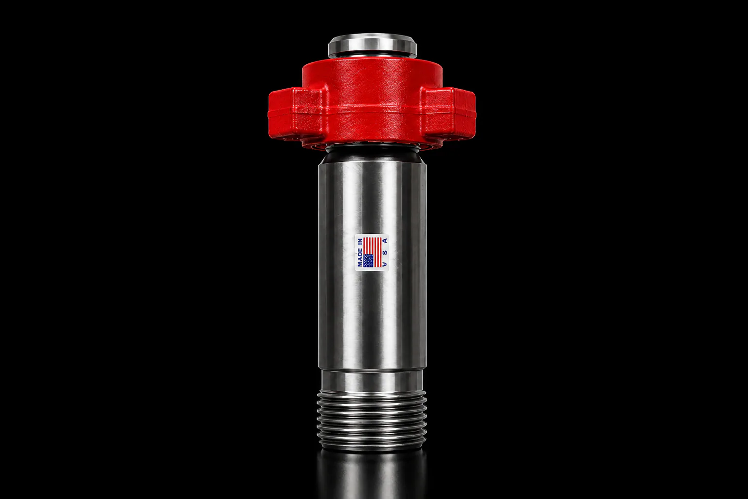 Red and steel Blast Sub on a black background