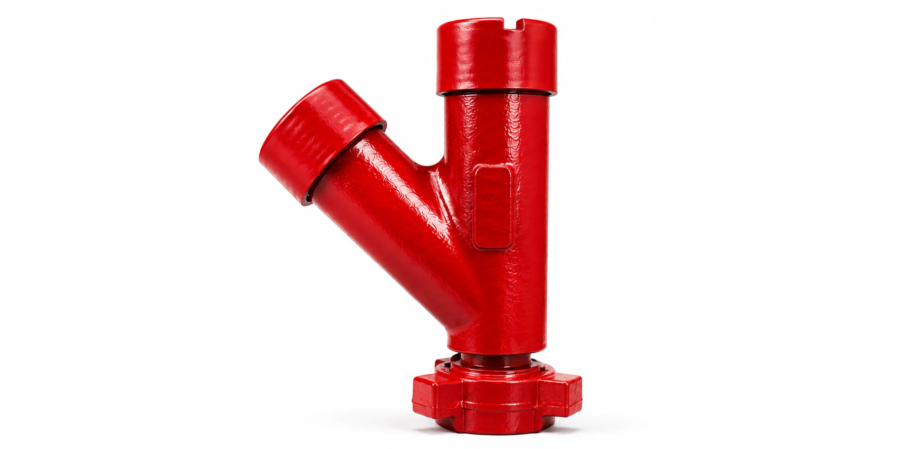 Red lateral fitting for angled high-pressure flowline branch connections