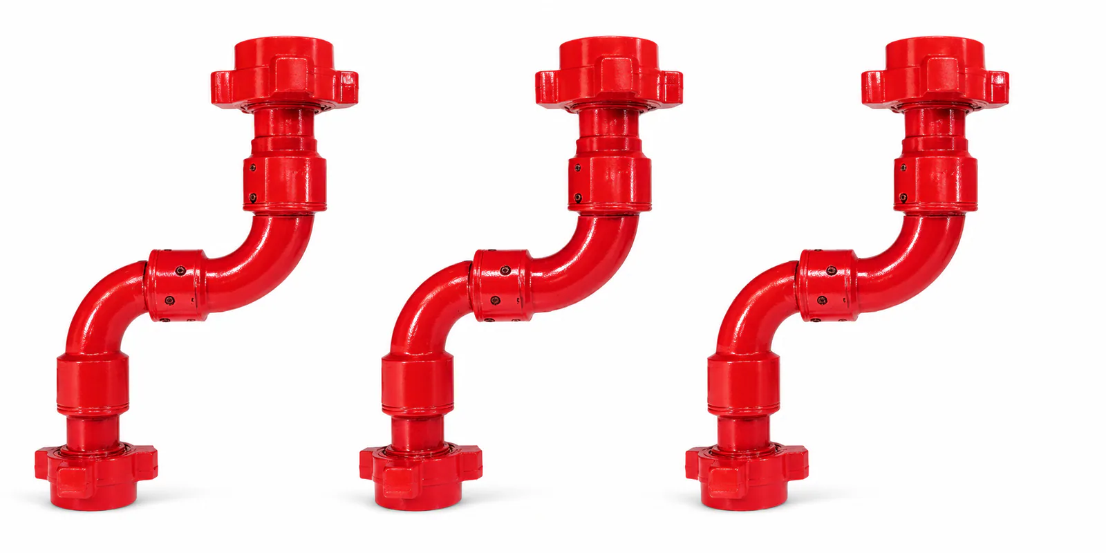 Red Swivel Joint assembly on a white background
