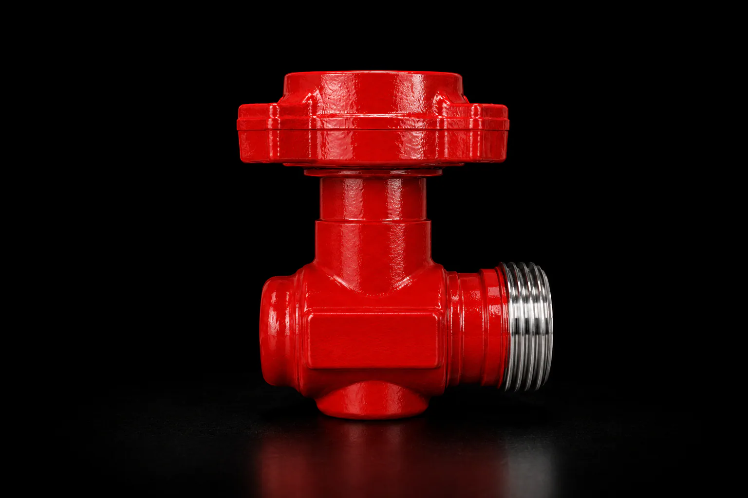 Red ell fitting for a compact 90-degree high-pressure flowline turn
