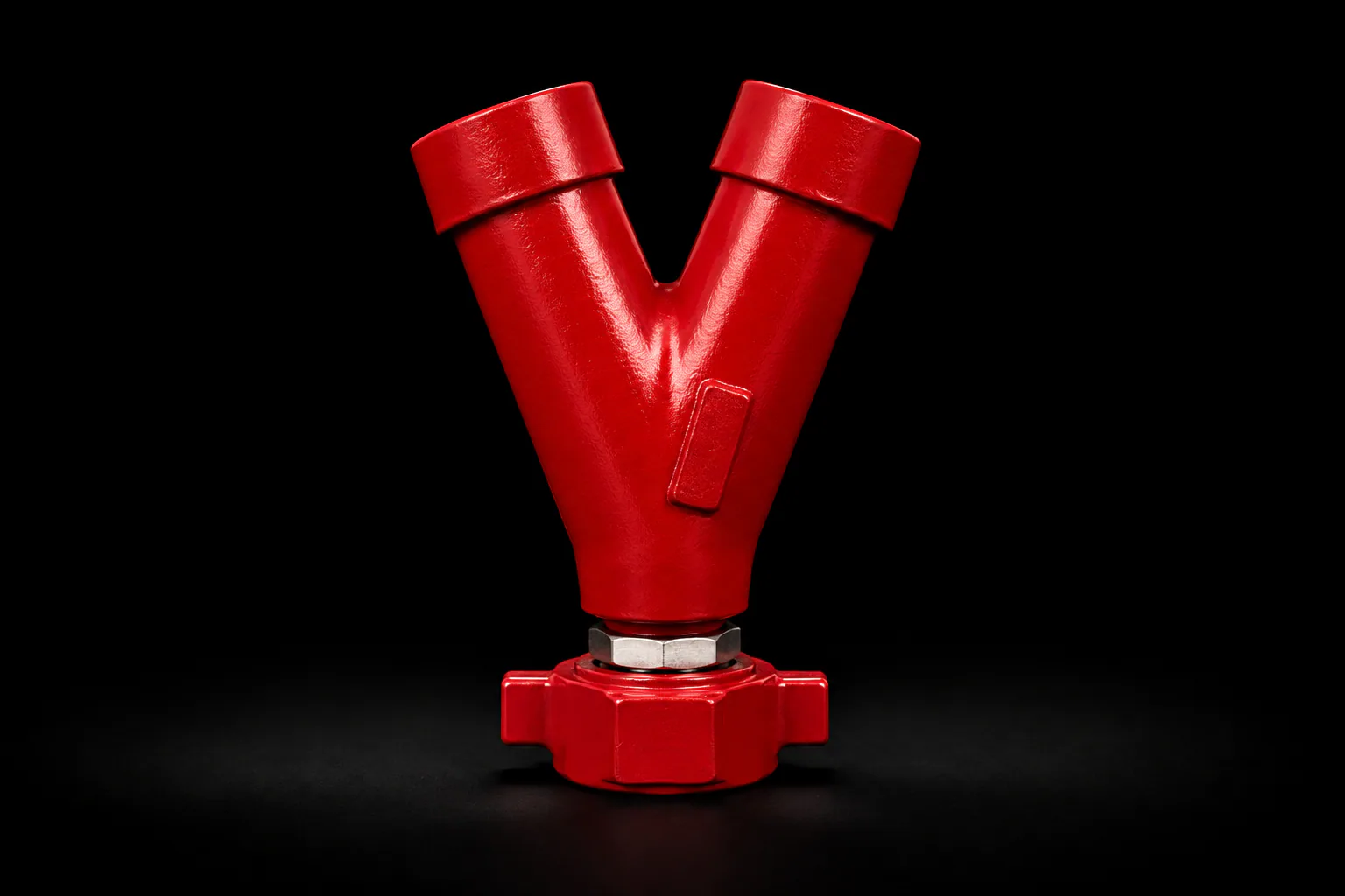 Red lateral fitting for angled high-pressure flowline branch connections